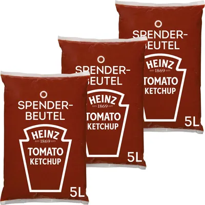 Produktbild von Heinz Tomato Ketchup Tomatensauce im Spenderbeutel 3 x 5 Liter 1500ml