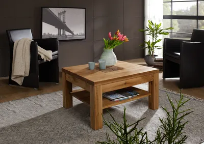 Zdjęcie produktu dla Couchtisch >WZ-0315< (BxHxT: 70x45x70 cm) in natur geölt - 70x45x70 (BxHxT)