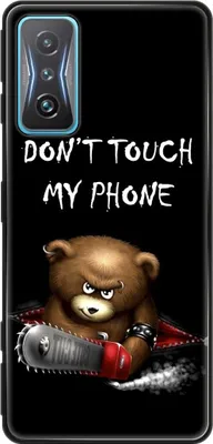 Produktbild von König Design Hülle kompatibel mit Xiaomi Redmi K50 Gaming Kunststoff Soft Handyhülle - Handy Case Dont Touch My Phone Bär Schwarz