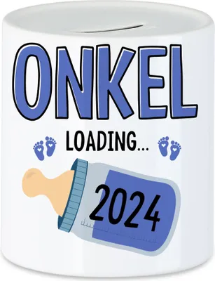Produktbild von Onkel Loading 2024 Spardose Geschenk Werdende Onkel Babynews mit Ladebalken Schwangerschaft Geschenkidee