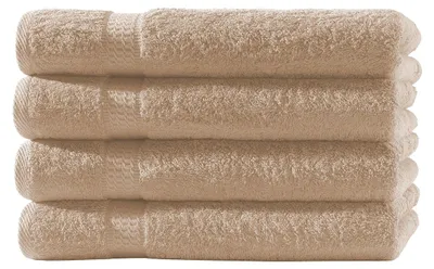 Produktbild von 4er Set Frottee Gästetücher Elegance 30x50 cm 100% Baumwolle 500 gsm Gästetuch beige