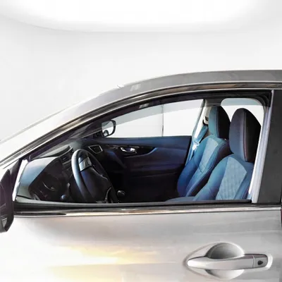 Imagen del producto de Deflectores de viento para Nissan Qashqai J11, modelos 2014-2021, color oscuro, acrílico, juego de 2 piezas, Imagen generada por IA