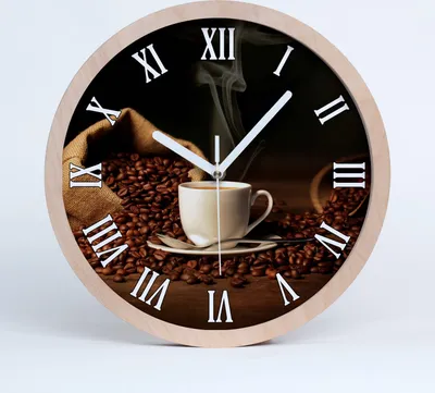 Produktbild von Holzuhr 30fi cm wanduhr - weiße Spitzen - Kaffee wiliżance