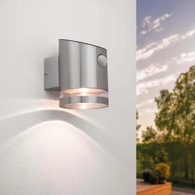 Produktbild von Ledvion Solar LED Wandleuchte Elara mit Sensor Warmweiß IP44 Edelstahl