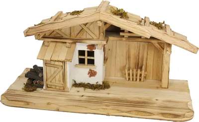 Produktbild von Krippenstall Murnau 45x20x23 cm für 7-9 cm Figuren aus Holz
