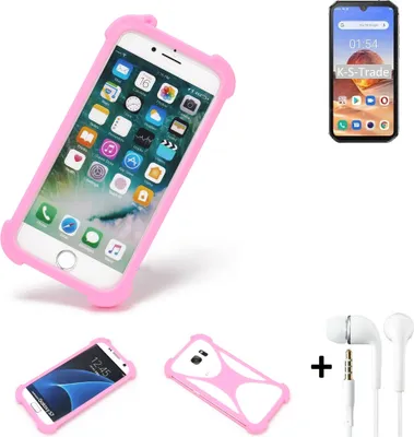 Produktbild von K-S-Trade Bumper + Kopfhörer kompatibel mit Blackview BV9900E Handy Hülle Schutzhülle Silikon Schutz Hülle Cover Case Silikoncase Silikonbumper