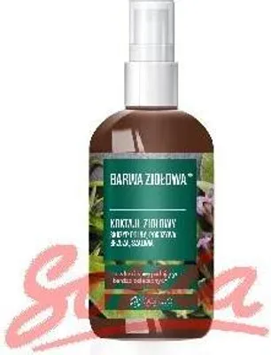 A bottle of hair product with a label.