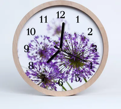 Produktbild von Holzuhr 30fi cm wanduhr - Blume Blumen