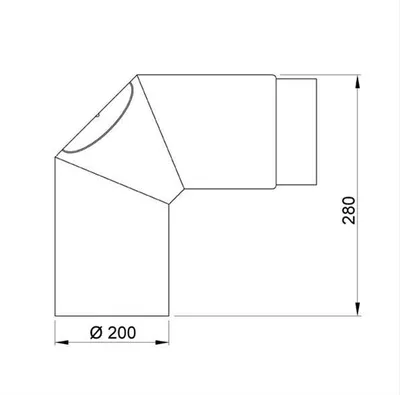 Produktbild von Ofenrohr / Rauchrohr Bogenknie 90° Ø200mm Senotherm schwarz mit Tür