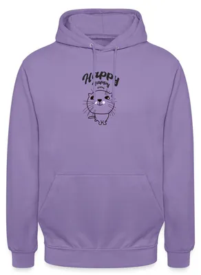 Produktbild von Spreadshirt Nappy Happy | Lustige Katze Uni Hoodie, XL, Lavendel