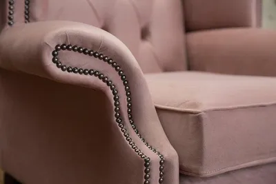 Zdjęcie produktu dla Tekstylny fotel skrzydłowy Chesterfield 1 osobowy fotel tapicerowany luksusowe sofy z tkaniny