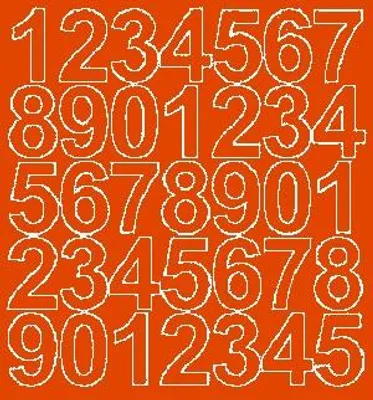 Immagine prodotto di Adesivi numerati autoadesivi, 4 cm, arancione brillante