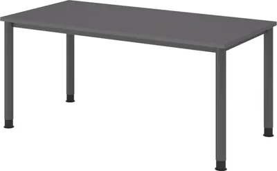 Produktbild von bümö Schreibtisch Serie-H - Größe:  160 x 80 cm, Nachbildung: Graphit, Gestell: Graphit