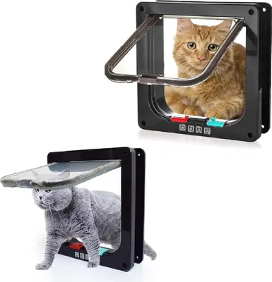 Produktbild von Famanu Katzenklappe XL mit 4-Wege Magnet - Wetterfeste Katzentür für Haustiere