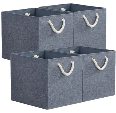 Immagine prodotto di Solidchoice - Contenitori pieghevoli - 33 x 38 x 33 cm, Grande scatola in tessuto con maniglie in corda