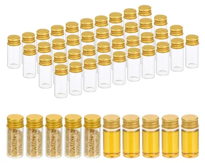 Produktbild von Solidchoice – 50 Stück klare Glasfläschchen mit 10 ml Fassungsvermögen und Schraubverschluss