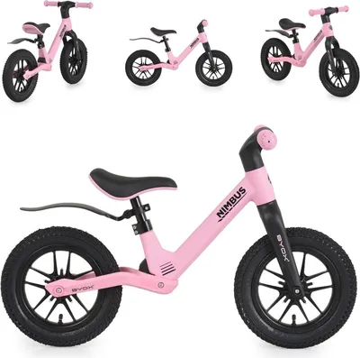 Obrázok produktu pre Byox balančný bicykel Nimbus Pneumatiky 12 palcov Sedadlo nastaviteľné Ľahké kolesá Blatník ružový