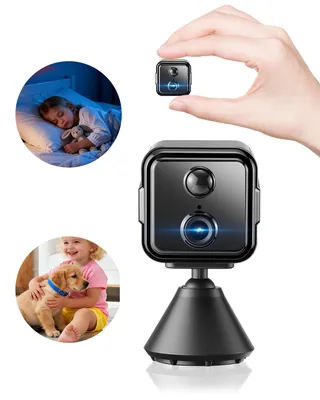 Produktbild von 1080P HD-Minikamera für Innenräume, Überwachungskamera mit Echtzeitübertragung aufs Smartphone, 2600 mAh Akku, Bewegungsmelder, Nachtsicht