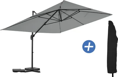Produktbild von Aluminium Gartenschirm "Sky 4" - 3 x 4 m - Grau - Mit Schutzhülle