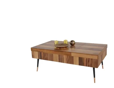 Produktbild von Luxus Couchtisch Braune Couchtische Wohnzimmer Holz Tisch Beistelltisch Sofa