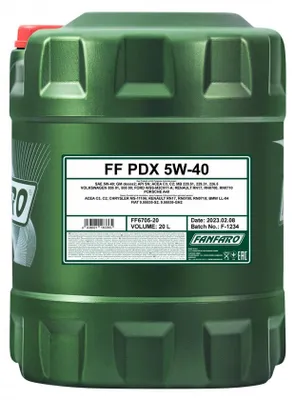 Produktbild von FANFARO Profi Line PDX für 5W-40 20 Liter Motoröl Motorenöl Synthetisch 502 00 505 01 Longlife-04 WSS-M2C917-A DEXOS 2 229.51 A40 RN0700 RN0710 Öl