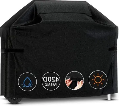 Zdjęcie produktu dla Duża osłona na grill 183 x 66 x 130 cm, wodoodporna, odporna na promieniowanie UV, czarna