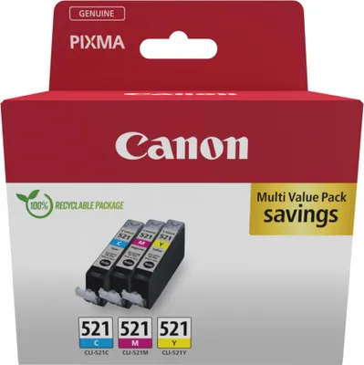 Image de Canon CLI-521 C/M/Y Multi pack - pack de 3 - 9 ml