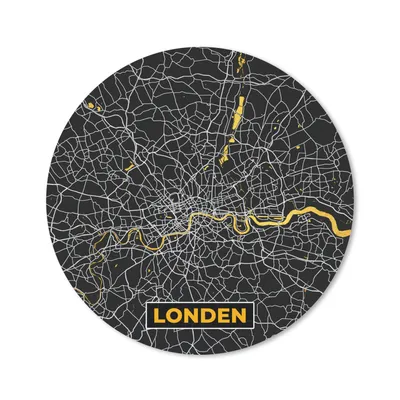 Produktbild von MuchoWow® Mauspad Mousepad London - Stadtplan - Gold - Karte 20x20 cm - Mousepads - Maus Mat - Pad - Mausunterlage - Schreibtischmatte