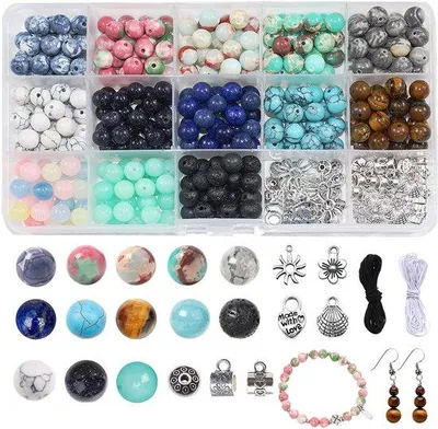 Immagine prodotto di Perline in cristallo naturale da 8 mm, 13 colori, perline rotonde per gioielli, collane, bracciali, perline fai da te