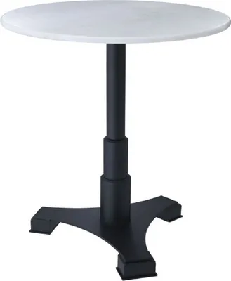 Produktbild von Casa Padrino Luxus Esstisch Weiß / Schwarz Ø 70 x H. 75 cm - Küchentisch mit runder Marmorplatte - Esszimmer Möbel