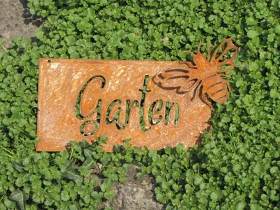 Immagine prodotto di Cartello da giardino in acciaio inox con ape
