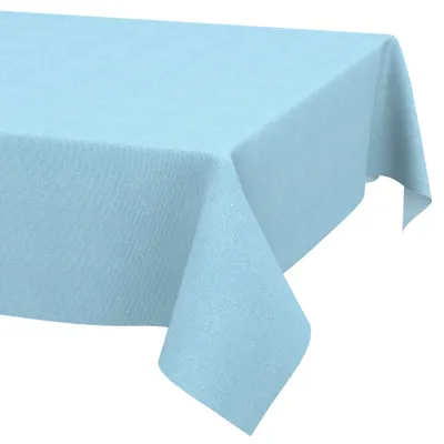 Produktbild von Tischdecke 140x120cm Rechteckig Hellblau DanceDirty abwaschbar Leinenoptik wetterfest Falschuni Modern Schnittkante