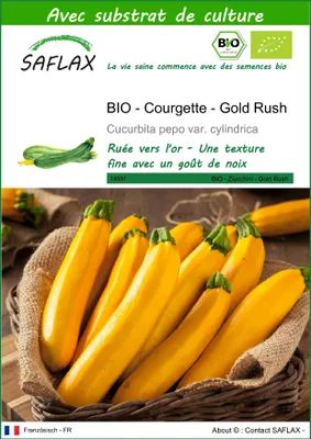Image de SAFLAX -- Courgette - Gold Rush - 5 graines - Avec substrat - Cucurbita