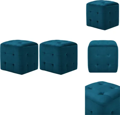 Produktbild von vidaXL Pouf 2 Stk. Blau 30x30x30 cm Samtstoff -  Polsterhocker