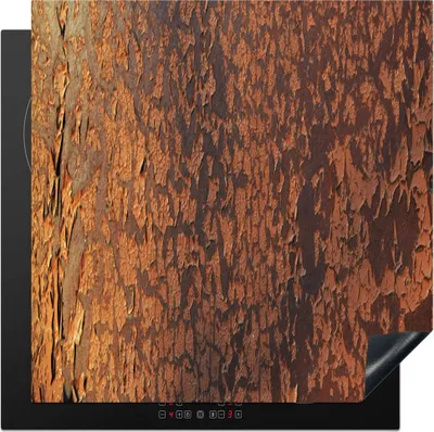 Produktbild von KitchenYeah© Herdabdeckplatte Rost - Braun - Orange - Metall - Muster - Struktur , 78x78cm, Küche Deko, Glaskeramikkochfeld Herdabdeckung, Abdeckplatte fùr Kochfeld