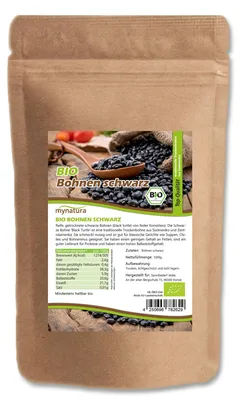 Produktbild von Mynatura  Schwarze Bohnen - ab 1000g - 2 Beutel (2x1000g)