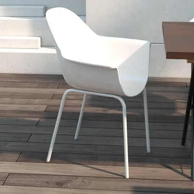 Immagine prodotto di okwish 4 pezzi sedie da giardino impilabili con quattro sedie, poltrone con schienale alto e struttura in metallo, sedia da pranzo per giardino, grigio