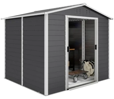 Productafbeelding van Outsunny tuinhuis, 4,4 m², met hellend dak, schuifdeur en fundering