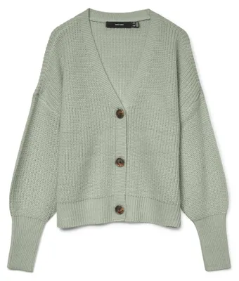 Productafbeelding van Vero Moda VMLEA gebreide cardigan, trui, dames, grijs, maat M, van acryl