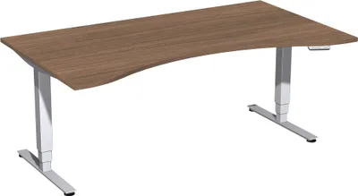 Produktbild von Gera Elektro Pro+ Elektro-Hubtisch höhenverstellbar, 1800x1000x625-1285, Nussbaum/Silber