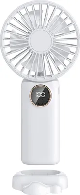 Produktbild von Handventilator tragbar wiederaufladbar Tischventilator, 5 einstellbare Windgeschwindigkeiten, geräuschloser Betrieb, für Kinder, Erwachsene Handlüfter