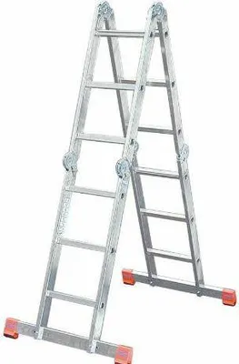 Zdjęcie produktu dla KRAUSE MultiMatic uniwersalna drabina aluminiowa przegubowa z platformą 4x3 szczeble 120687 wys. robocza 4,40 m