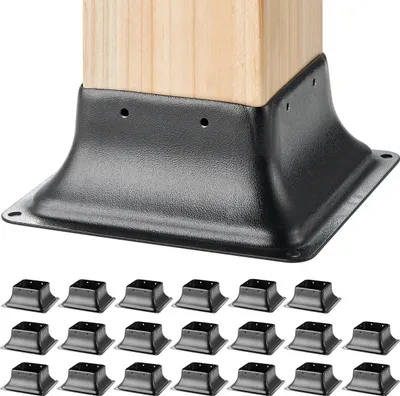 Produktbild von 101.6x101.6mm Post Base 20Pcs, Internal 91x91mm Heavy Duty Powder-Coated Steel Post Bracket Fit for Standard Wood Post Anchor, Decking Post Base for Deck Porch Handrail Railing Support