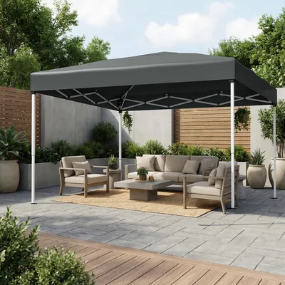 Produktbild von SONGMICS Faltzelt 3 x 3 m, stabil, tragbar, Pavillon für Garten, Hof, Markt, Sonnenschutz, grau
