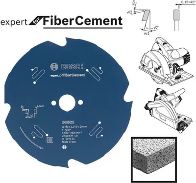 Zdjęcie produktu dla BOSCH 2608644125 BOSCH EXPERT for Fiber Cement Kreissägeblatt 190,0 mm, 4 Zähne, 1 St.