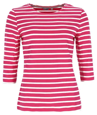 Produktbild von modAS Bretonisches Damenshirt mit 3/4-Arm – Streifenshirt Ringelshirt Basic Shirt Gestreift aus Baumwolle