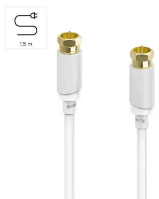 Imagen del producto de Hama 00202019, 1,5 m, conector tipo F, conector tipo F, color blanco