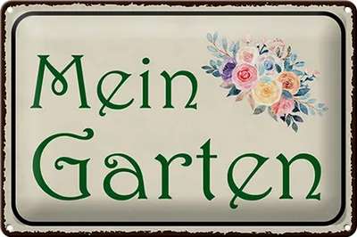 Produktbild von Blechschild Spruch 30x20cm mein Garten