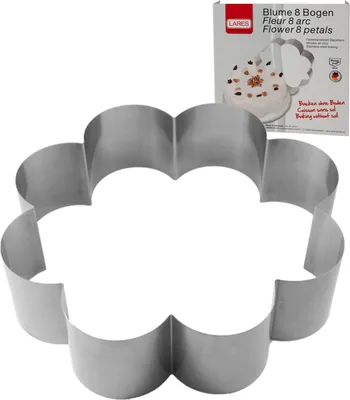 Produktbild von LARES Backform Tortenring Motiv Blume mit 8 Bögen - Durchmesser ca. 27cm, Höhe ca. 7cm - 6019