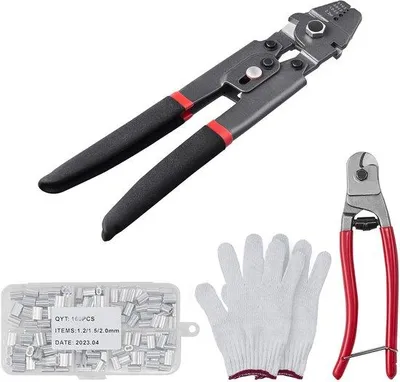 Image de Pince à sertir pour fils de 0,1 à 2,2 mm, pince à câble, outil 2 en 1 en aluminium